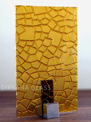 Стекло рифленое Крокадил, Пикассо (желтый) 4мм